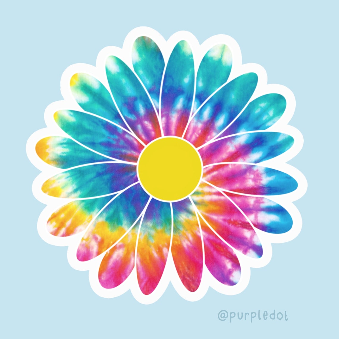 Tie Dye Daisy Sticker WATERPROOF Etsy
