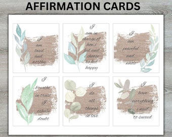 24 Affirmation cards, printable cards