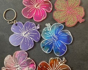 Rainbow Hyacinth Flowers Keychain, Sublimation Keyring Designs Bundle By  Enliven Designs