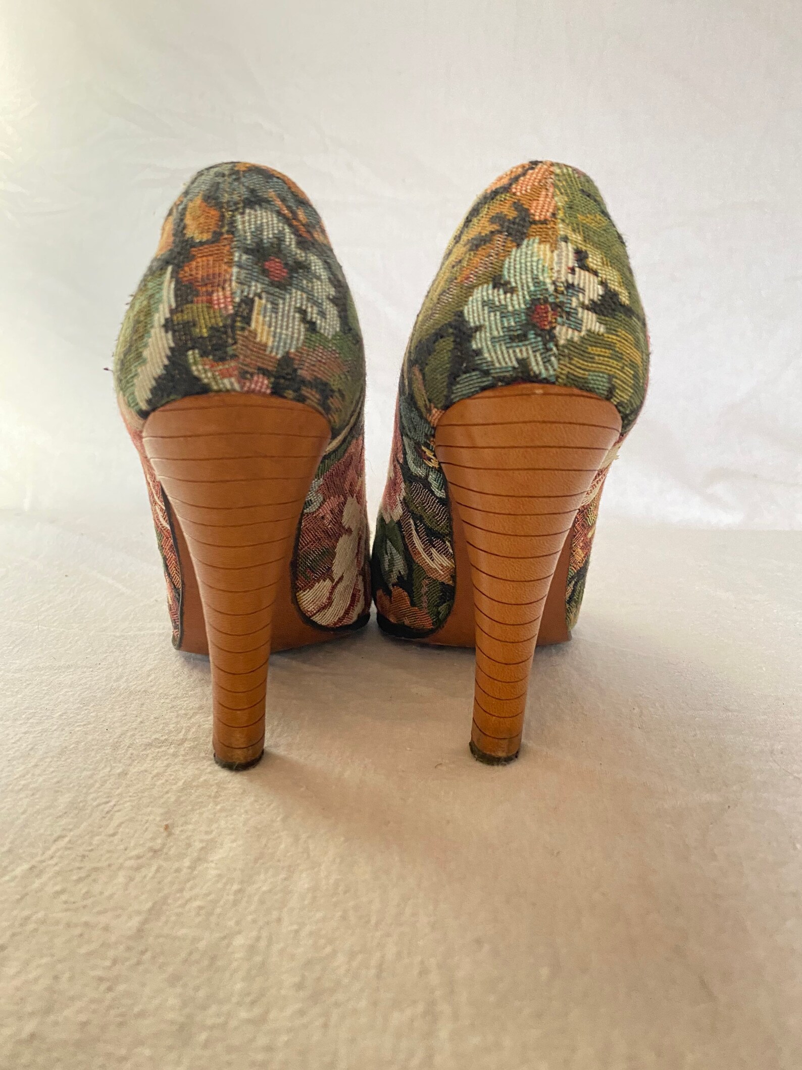 Vintage Matching Tapestry Shoes and Bag Etsy