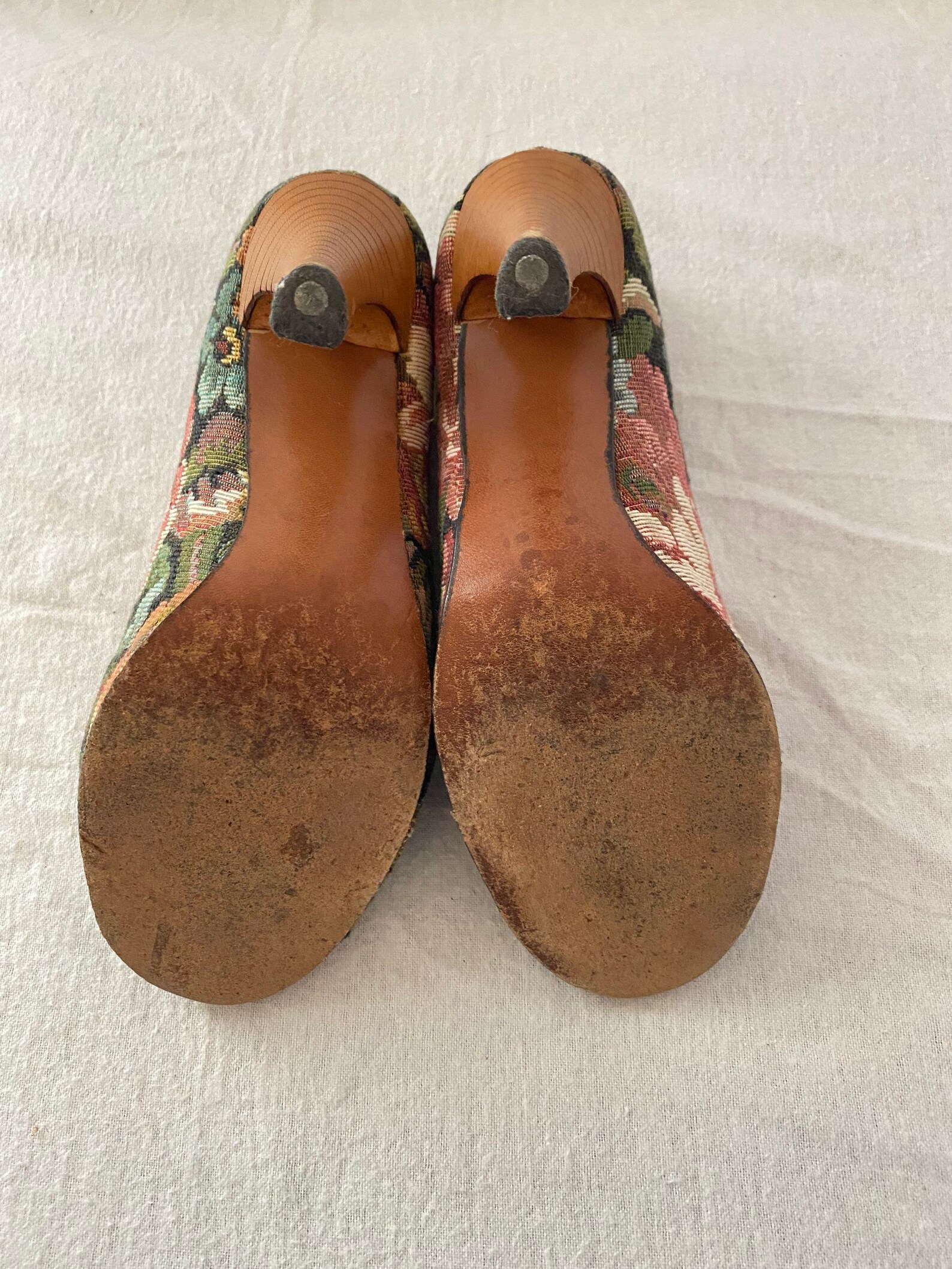 Vintage Matching Tapestry Shoes and Bag Etsy