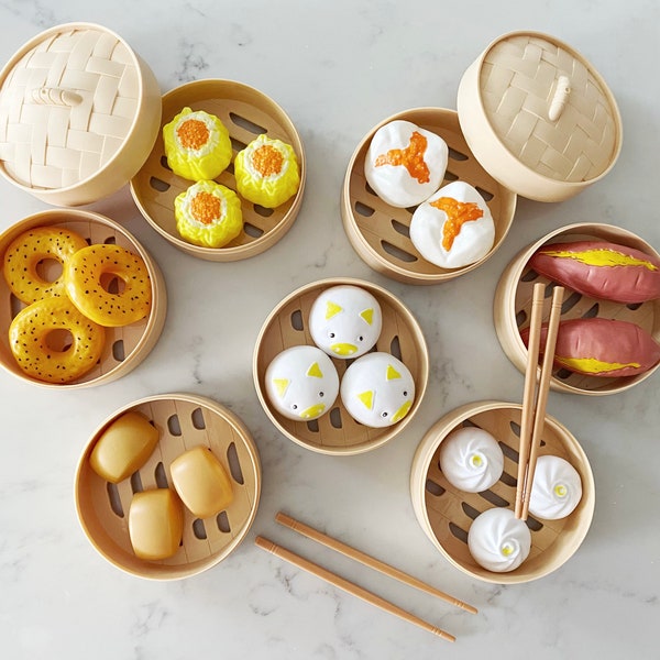 Kids Dimsum Toys Asian Food Dumplings Wonton Play Pretend Kitchen Chinese Lunar New Year
