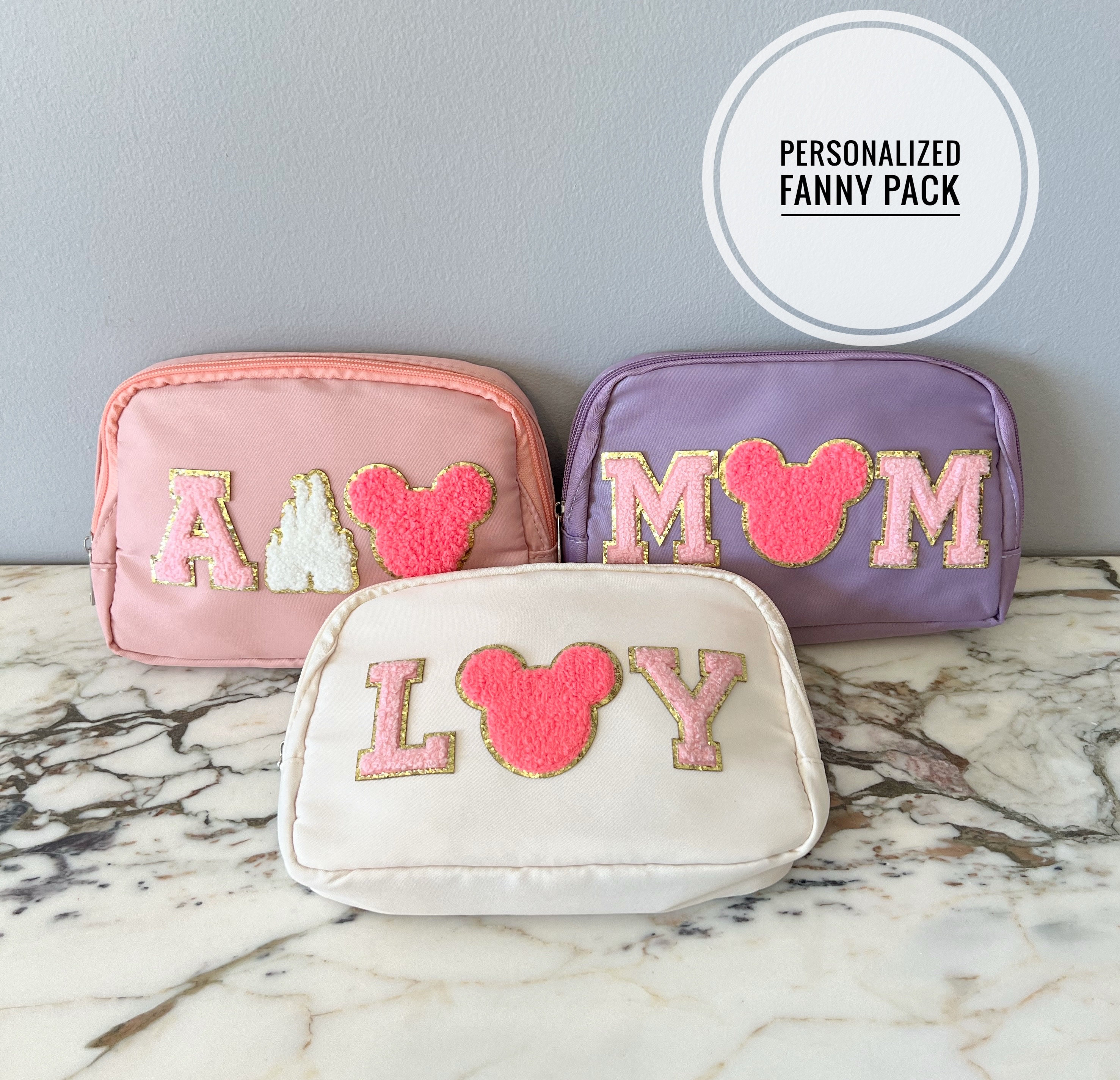 Stoney Clover Lane Pink and Purple belt bag  with Whimsical Design Disney Princess Jumbo Fanny Pack Belt Bag | Stoney Clover Lane main image 2