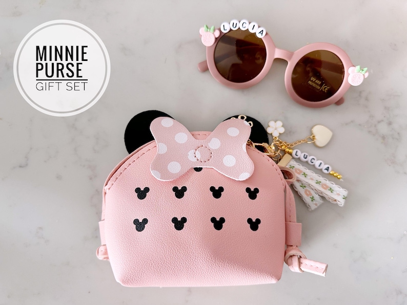Adorable Minnie Mouse Crossbody Purse for Kids | Girls’ Disney Shoulder Bag | Christmas Gift for Toddlers Grandchild & Children Gift imagem 1