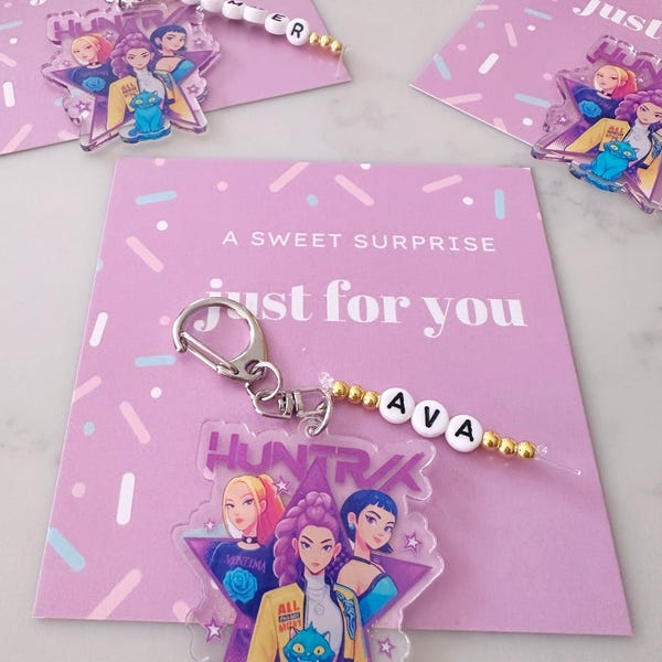 Girls Personalized Kpop Ramen Bag Charm | Acrylic Keychain Party Favors | Children’s Birthday Gift | Kids Easter Present Goody Bag
