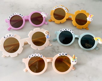 Personalized Name Unicorn Princess Sunglasses for Kids Children Toddler Babies Cute Disney Rainbow Birthday Gifts for 4, 5, 6 Year Old
