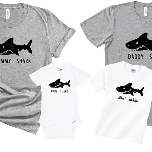 Mama Shark Daddy Shark and Baby Shark Shirts Matching Family - Etsy
