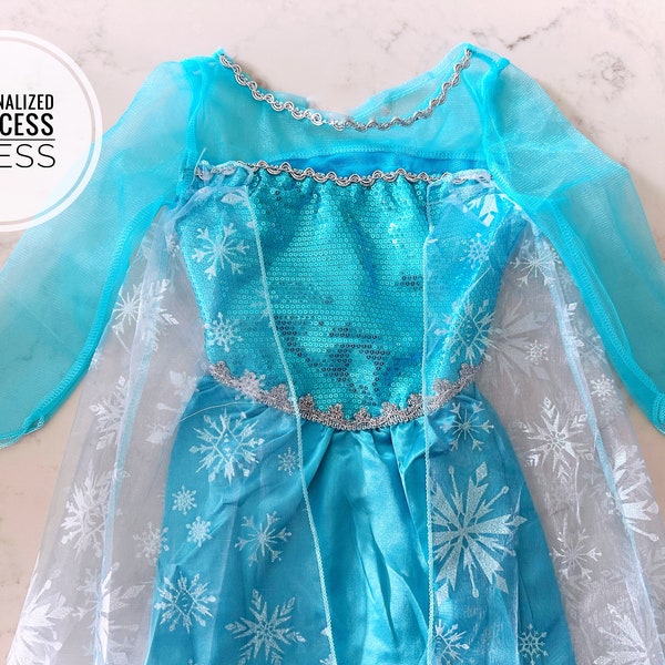 Toddler Girls Princess Dress Elsa Frozen Inspired Ice Queen Magical Birthday Party Costume Set Sparkly Glitter Tutu