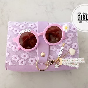 Personalized Little Girls Gift Lavender Flower Handbag Daisy First Purse School Bag Toddlers Kids Babies 4, 5, 6 Year Old Birthday
