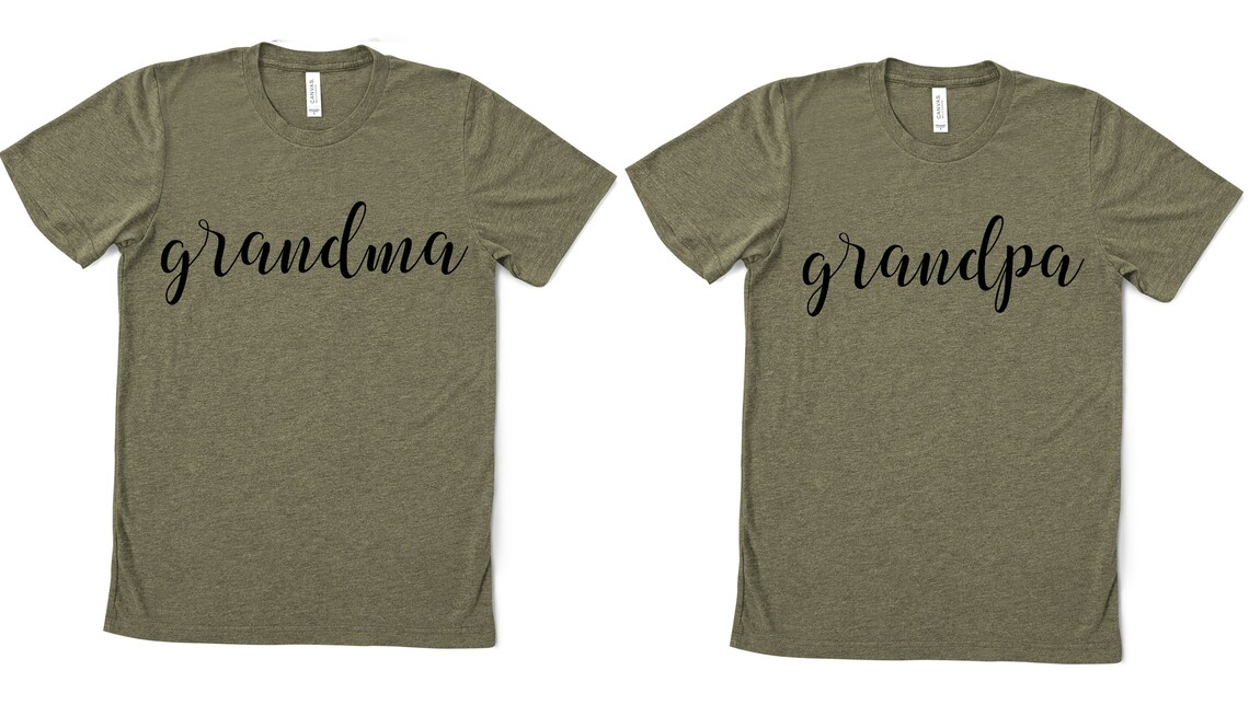 Grandma and Grandpa Grandparents Matching Shirts New Baby - Etsy