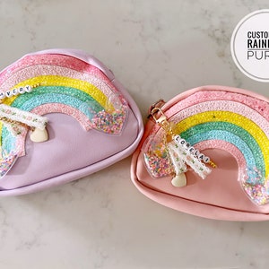Rainbow Sparkly Glitter Unicorn Toddler Girls Personalized Handbag Crossbody First Purse Kids Baby Birthday Flower Girl Christmas Gift Etsy