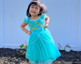 Princess Jasmine Aladdin Inspired Toddler Girls Princess Dress Gown Magical  Birthday Party Costume Set Sparkly Glitter Gift Christmas - Etsy