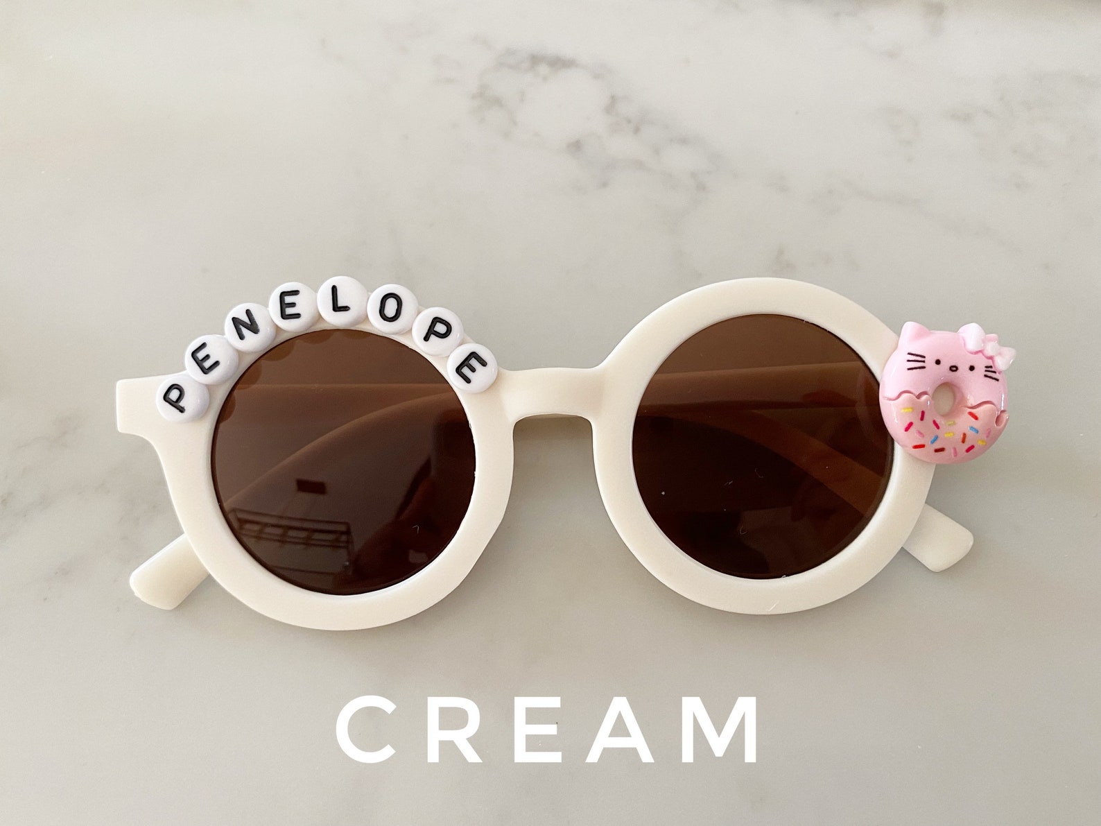 Donut Kitty Kawaii Dessert Girls Personalized Name Sunglasses - Etsy