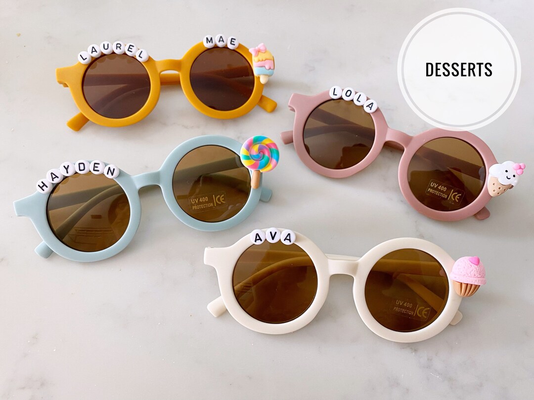 Personalized Name Desserts Cupcake Lollipop Sunglasses for Kids