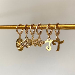 Pendientes de letras A-Z chapados en oro de 18k