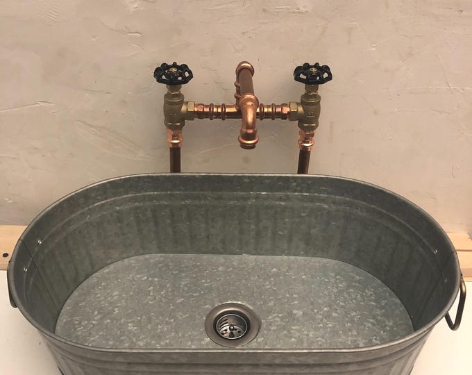 SimplyCopper 16" X 12" Oval Copper Vessel Sink With Handles – Hand-Hammered 18-Gauge Aged Copper, Rustic Look