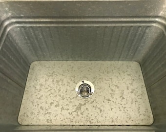 Galvanized Tub Sink Rectangle  Rustic Bucket Farmhouse Laundry SINK , DRAIN & Optional Faucet