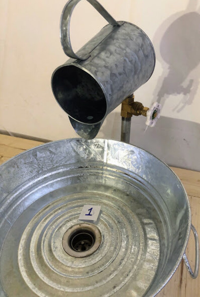 Sink & Faucet Galvanize Bucket With Jug Faucet SINK DRAIN Etsy