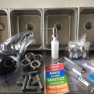 Portable Sink Kit 4 LARGE Mega Sink Kit (Basins, Faucets, Drains, Plumbing and Extras!)