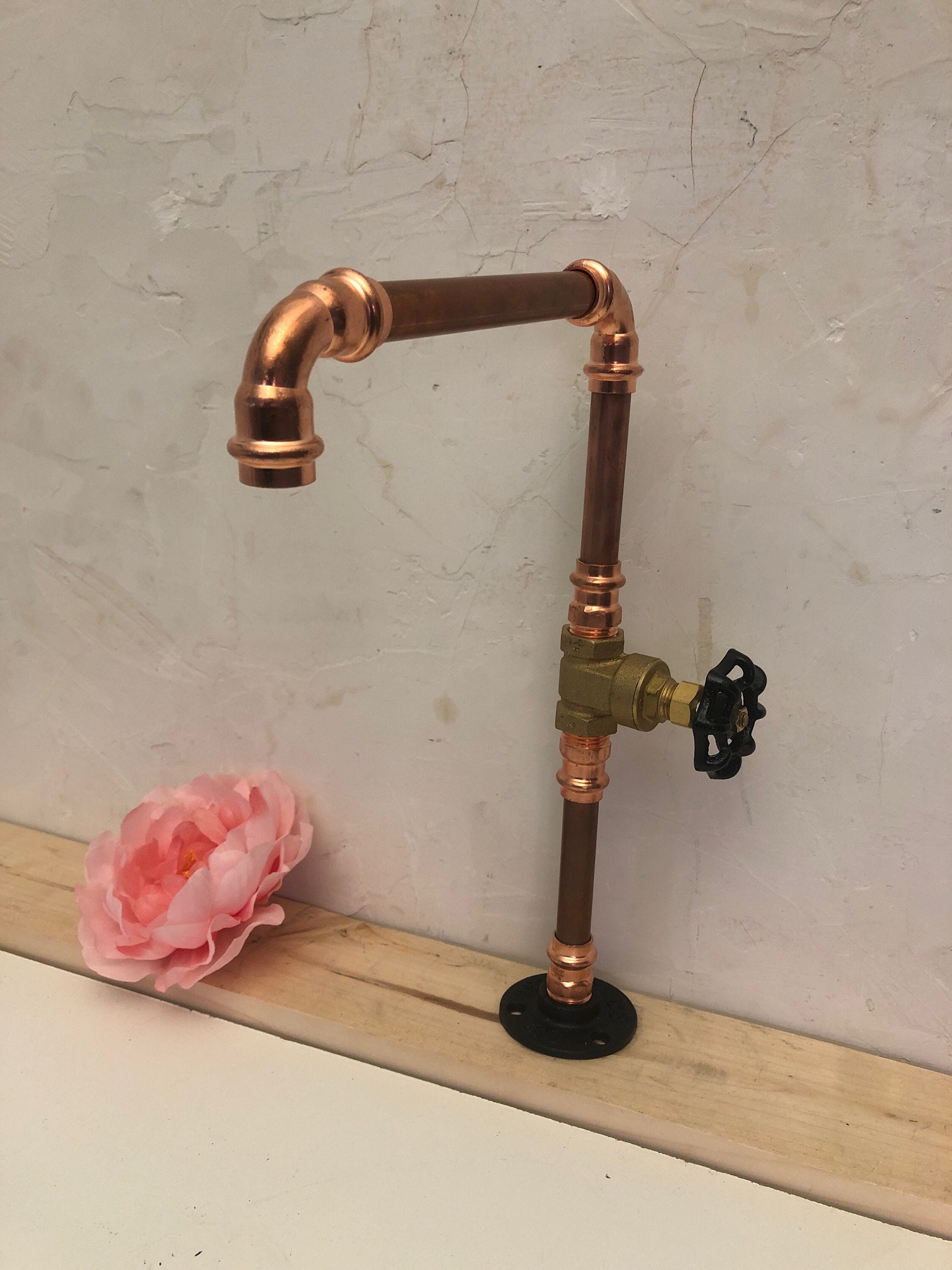 Single Temperature Tap Copper Faucet  (Unlaquered) with Brass Valve Deck Mount