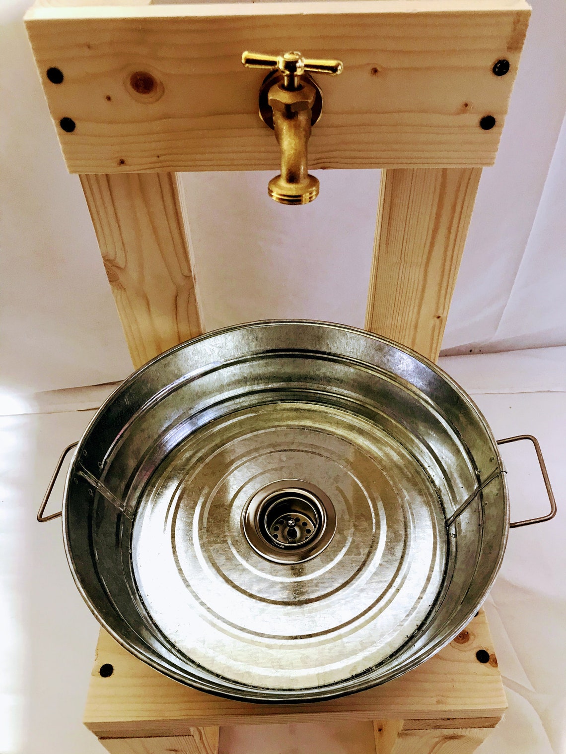 Potting Bench Garden Hose Sink Portable Rustic Galvanized Sink Etsy