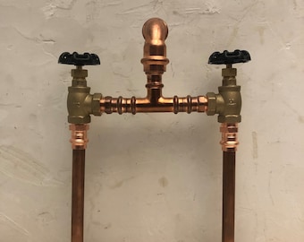 Copper Deck Mount Mixer Tap Faucet With Top Angle Valve Brass Handles (8" CENTERSET UPON REQUEST) Custom measurements can be accommodated.