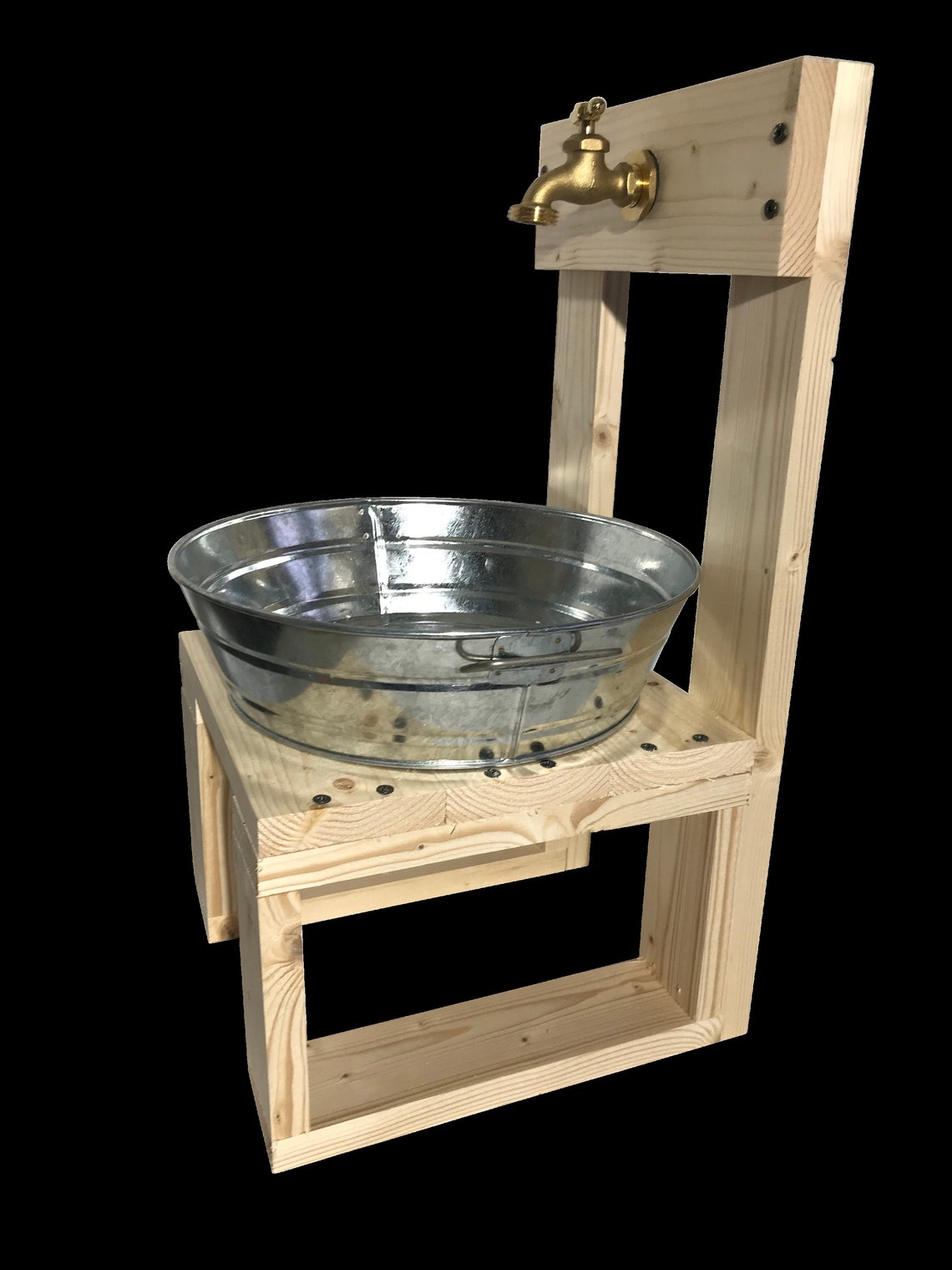 Potting Bench Garden Hose Sink Portable Rustic Galvanized Sink Etsy