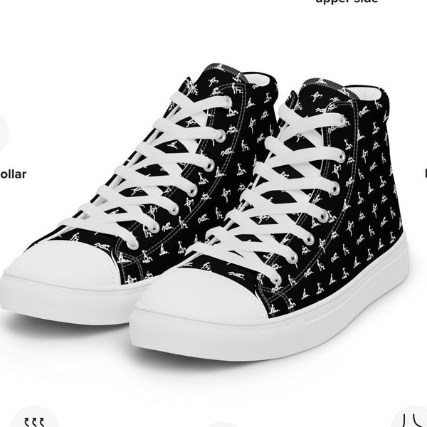 Sexual Positions Pattern | Man & Woman Stick People | Men’s high top canvas shoes