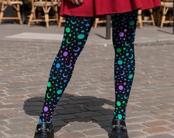Moons & Stars | Psychedelic Mage | Women’s High-Stretch Tights