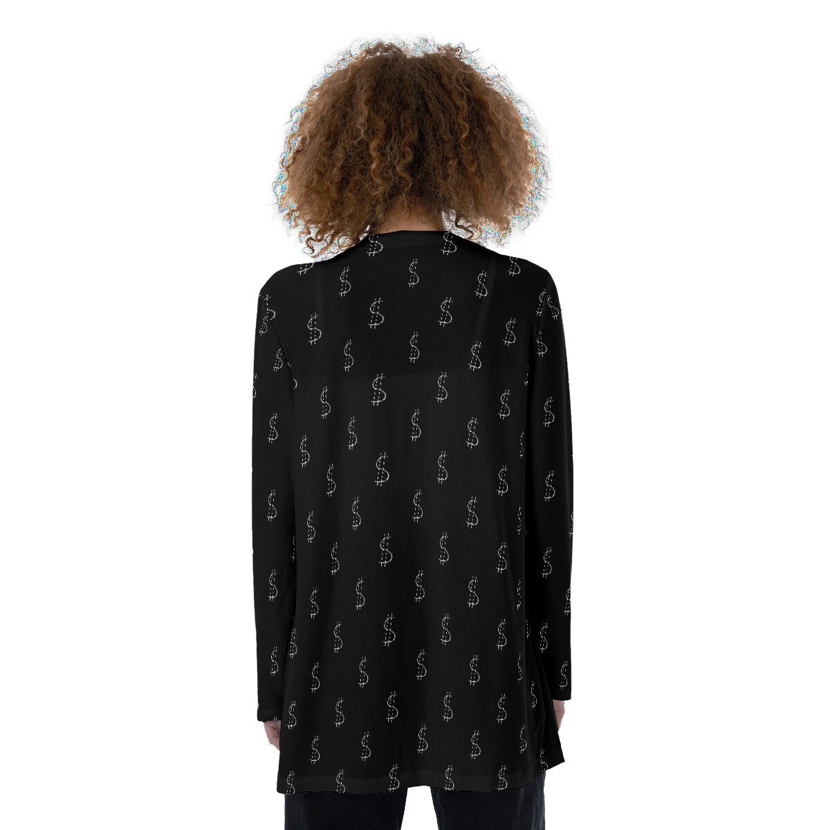 Money Dollar Pattern Print Women Long Robe