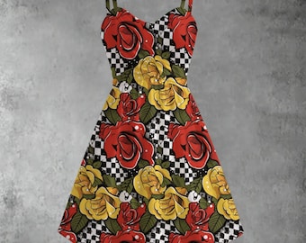 Rockabilly - 5 Colorful Retro Prints! Women's Spaghetti Strap Dress