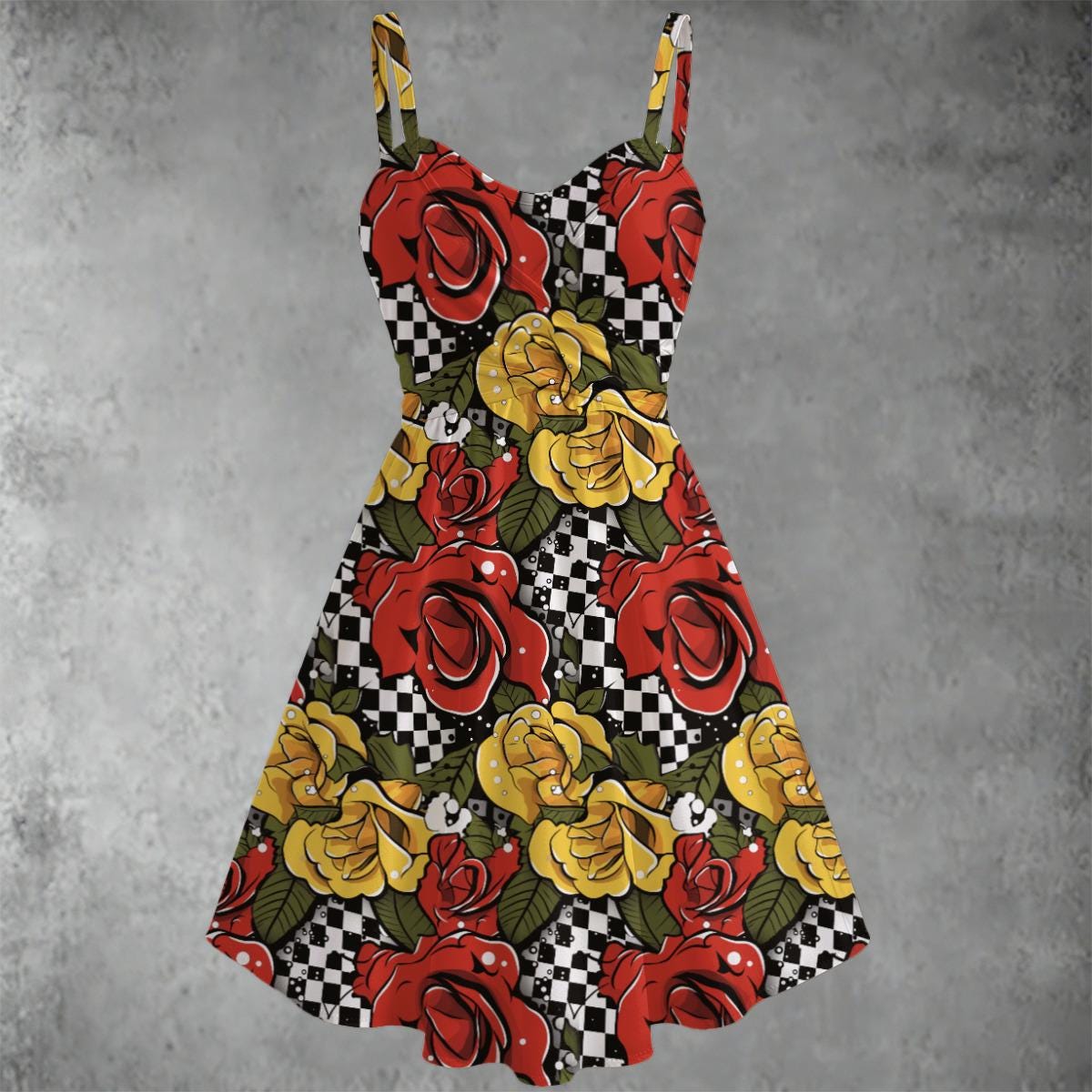 Funny Fashion Rock 'n Roll Rock – Rot Mit Tuch, One Size (ca. 36-42), Hoher Baumwollanteil
