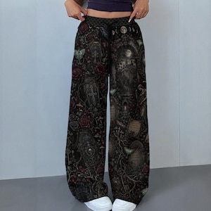 Victorian Grave Night Garden | Covert Goth Collection | Women's Casual Pants | 230GSM