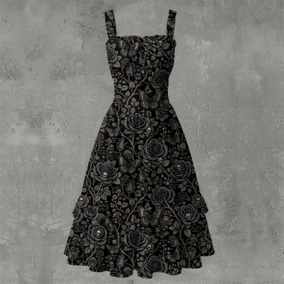 Death's Garden | The Covert Goth Collection | Women‘s Ruffle Hem Dress