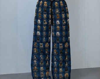 The Canine Collective | Dog Breeds Check | Women's Casual Pants | 230GSM