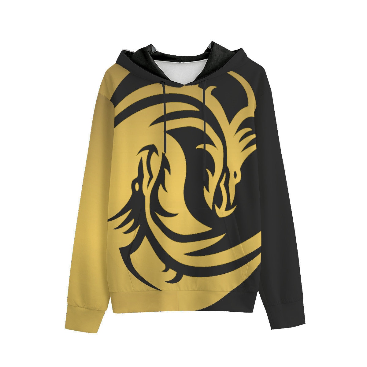 Double Dragon Gold & Black Print | Dance of Dragons | Yin Yang