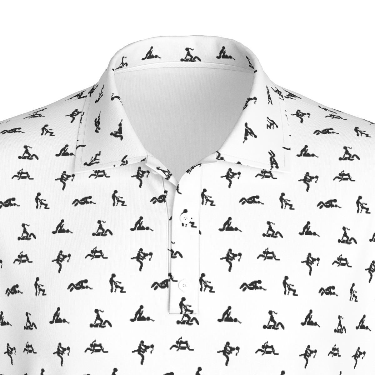 Sexual Positions Pattern | Man & Woman Stick People Characters | All-over  Print Men's Polo Collar Jersey - Etsy