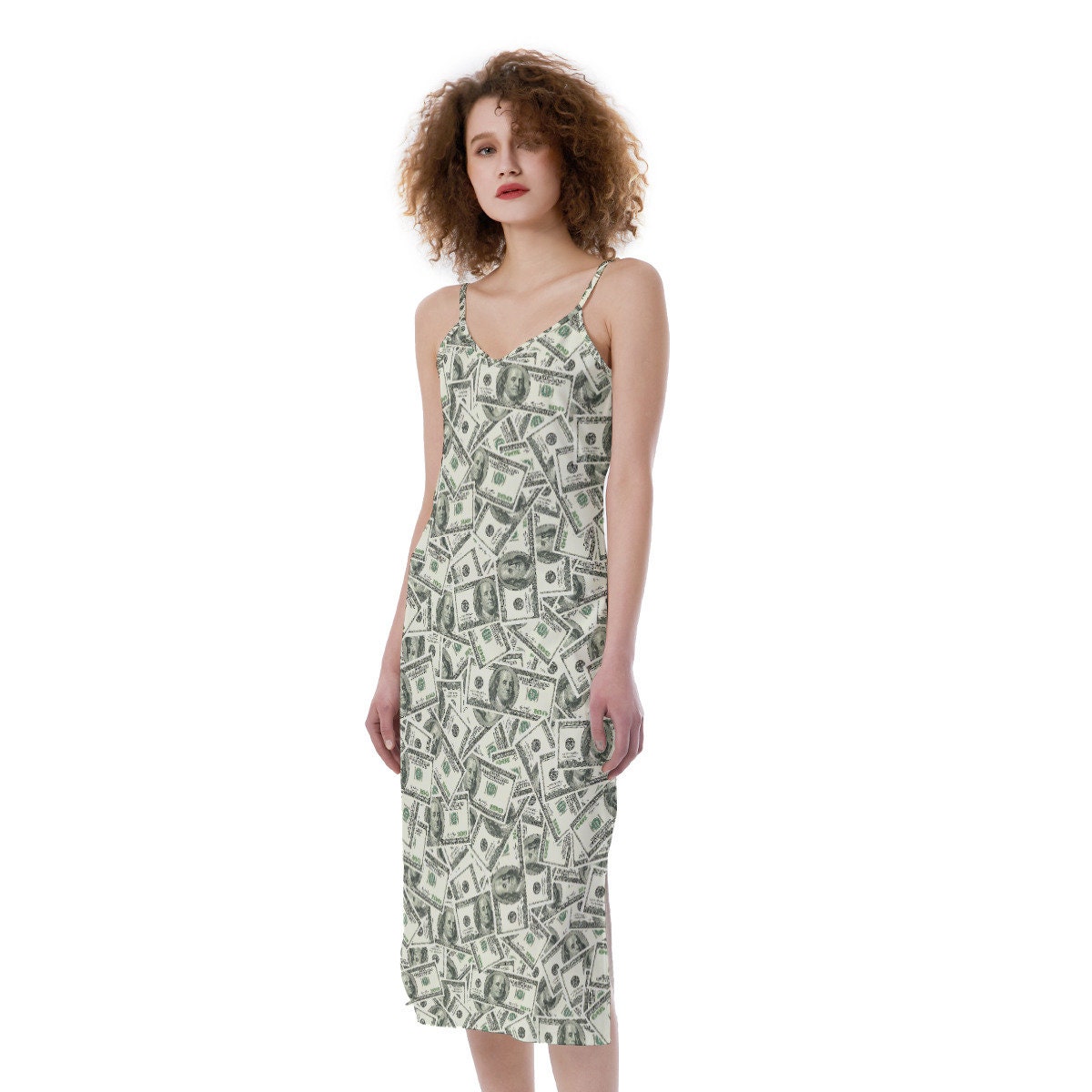Dollar Money Pattern Print Dress main image 1