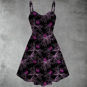 Spiders & Cobwebs | 5 Spooky Lovely Prints! Women&#39;s Spaghetti Strap Dress