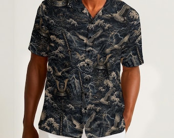 Storm Shogun | Lotus & Steel Hawaiian Shirts | 115GSM Cotton poplin