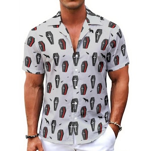 horror dress shirts Mens Tops Post Mortem Horror Bootique