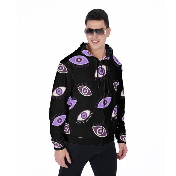 All Eyes on Me Evil Eye of Protection All over Print Zip up Hoodie With Pocket Etsy