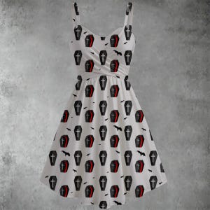 Vampire Bats & Coffins | 4 Gothic Halloween Prints! Women&#39;s Spaghetti Strap Dress