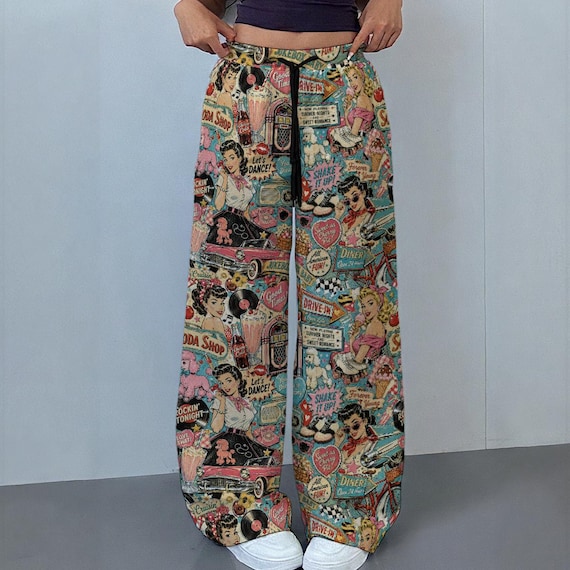 Soda Shop Sweetheart Retro Rockabilly | Women's Casual Pants | 230GSM