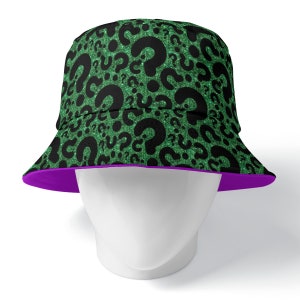 Question Mark Print | Riddle me this print | Costume Cosplay | Any occasion wear | Double-Side Printing Bucket  Fisherman Hat