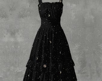 Constellation Night | Women‘s Ruffle Hem Dress