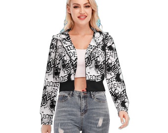 open front cropped hoodie