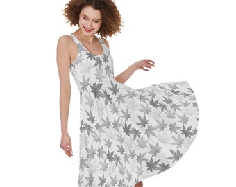 Marijuana Leaf All-Over Print Women's Dress