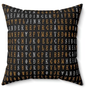 Arcane characters Spun Polyester Square Pillow