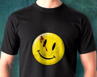 Wachters t-shirt, komiek, glimlach vintage, bedroefd, komisch, geek, nerd, symbool.